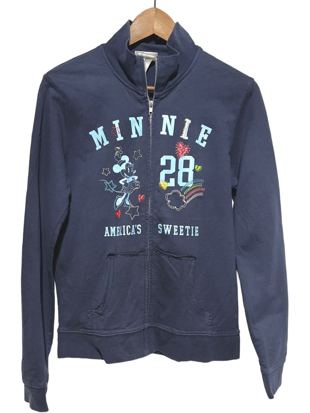 DISNEYLAND Minnie Y2K Coquette Embroidered Zip Hoodie Fairycore